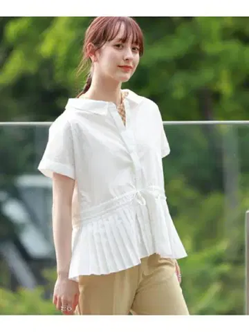 Ray BEAMS 플리츠 셔츠