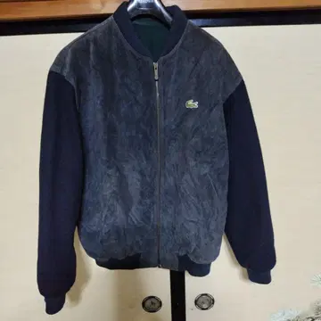 90s 프랑스제 LACOSTE 스웨이드 가죽 울 바시티 자켓