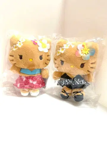 새상품 일광화상 키티 토코나츠바케이션 마스코트 키링 블랙 핑크