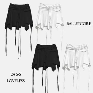 발레코어 셔링 리본 스커트 블랙 모노톤 시즈니룩