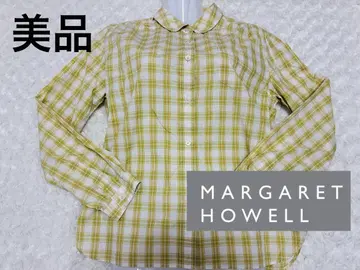 새상품급 마가렛호웰 긴팔 체크 셔츠 S~M 사이즈 둥근 카라