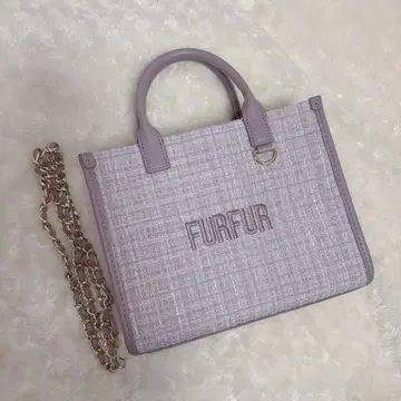 FURFUR 트위드 로고 토트백 라벤더