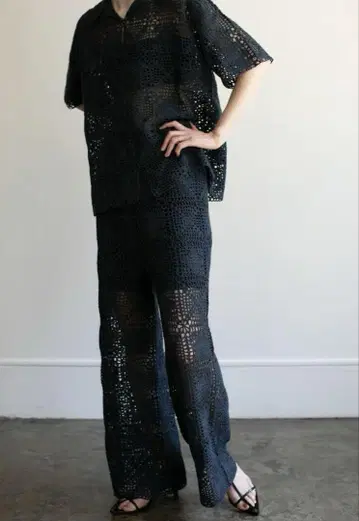 Hand-Knitted Lace Patchwork Pants