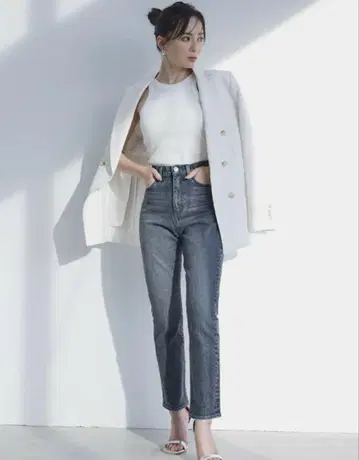 nuans 슬림 스트레이트 데님