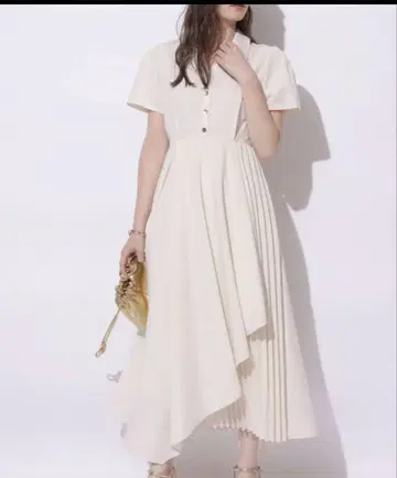 Rirandture 사이드 플리츠 드레이프 원피스