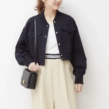 SPICK&SPAN 스픽 코튼니돔 숏 블루종 네이비 새상품급