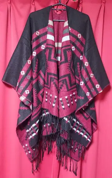 에스닉 판초 대형 스톨 남성용 여성용 3