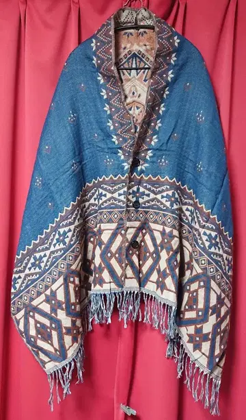 에스닉 판초 대형 스톨 남성용 여성용1