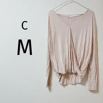 8 C 핑크 드레이프 디자인 긴팔 T셔츠 M 사이즈 구제 의류 가을 봄