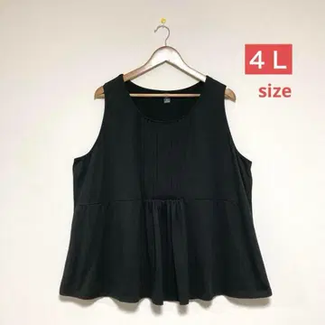 블랙 4L 슬리브리스 튜닉