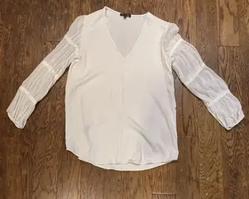 Massimo Dutti 화이트 V넥 셔츠 USA 4