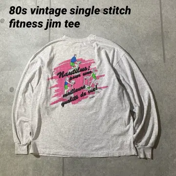 80s 싱글 스티치 FITNESS 피트니스 레트로 롱 T 빈티지