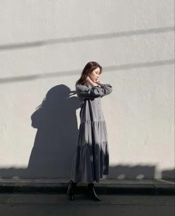 Omekashi (오메카시) 티어드 원피스 롱 원피스