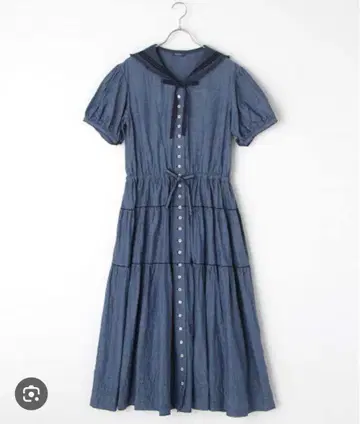 핑크하우스 세일러 카라 원피스 네이비