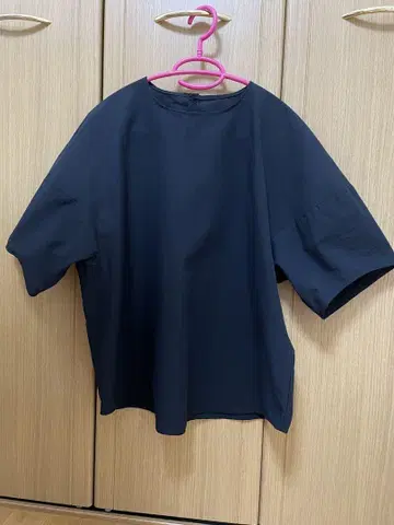 새상품 MUJI 블랙 반팔 셔츠 백 버튼 포함