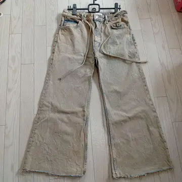 ZARA 와이드 데님 팬츠 데미지 가공 32