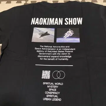 나오키만쇼 M 콜라보 티셔츠 블랙 블랙 컬러 반팔 NASA