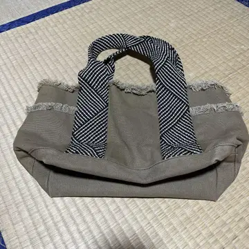 프린지 토트백 캔버스 가로형