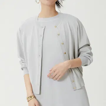 새상품급 2025 SS PLST UV 컷 레이온 블렌드 메탈 버튼 가디건