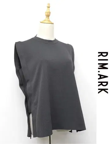 N400/새상품급 RIM.ARK 스퀘어 니트 베스트 스트레치 그레이