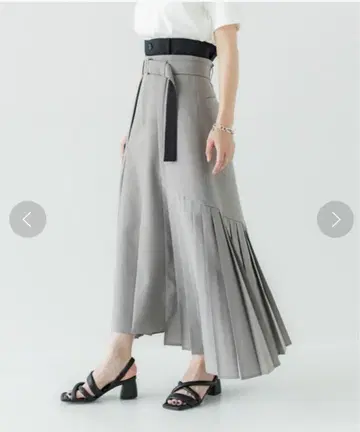 UNITED TOKYO 사이드 플리츠 턱 스커트 그레이 사이즈 1