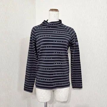 epicure 로고 보더 모크넥 긴팔 티셔츠 ( M )