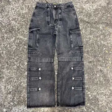 스터드 카고 데님 팬츠