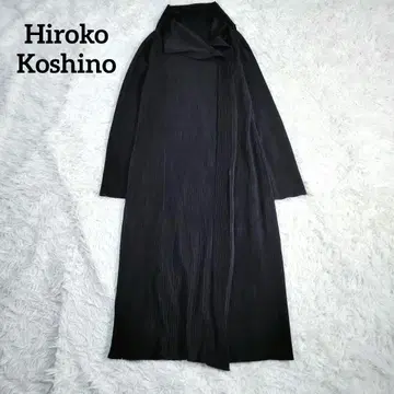 [새상품급] Hiroko Koshino 롱 원피스 긴팔 플리츠 디자인