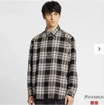JW ANDERSON UNIQLO 플란넬 체크 오버 셔츠