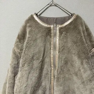 클래식 엘프 노카라 리버서블 퍼&패딩 자켓 (L) 브라운