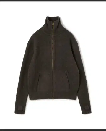 울 캐시미어 실크 집업 니트 블루종