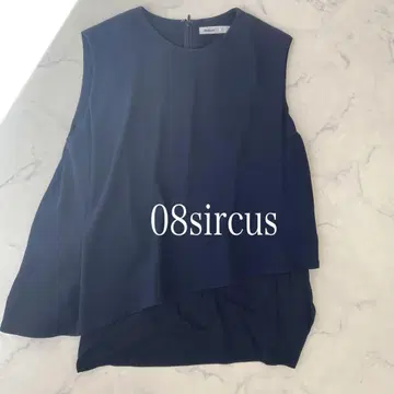 08sircus 제로하치서커스 슬리브리스 도킹 블라우스 네이비