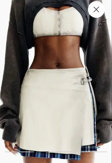 H&M 헤론 프레스턴 가죽 미니 랩스커트 XS