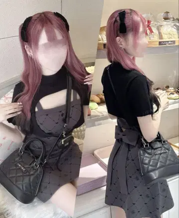미셸 마카롱 HONEYMEW HW 모노그램 원피스 그레이 프리 사이즈