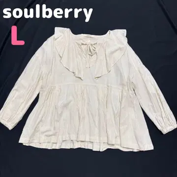 새상품급 soulberry 빅 칼라 블라우스 튜닉 린넨 L