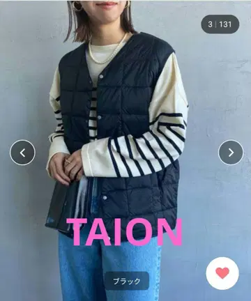 TAION 블랙 다운 베스트
