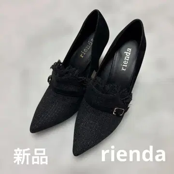 ( rienda ) 리엔다 블랙 스틸레토 새상품 L 하이힐 트위드 블랙