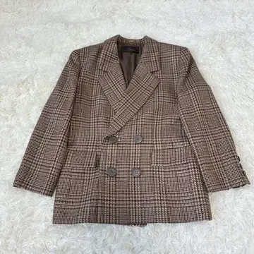 leilian DORMEUIL 트위드 체크 더블 자켓 빅