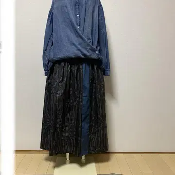 기모노 리메이크 롱 스커트 오시마 명주