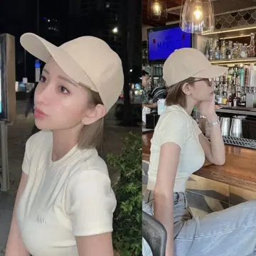 시짱 베이지 캡 골드 금장 장식