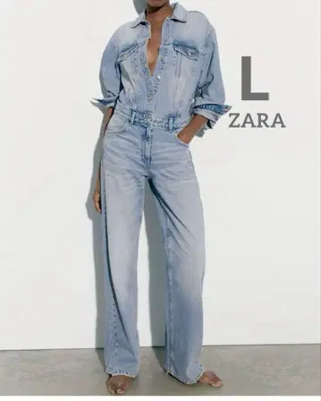 ZARA 오버 사이즈 데님 점프 수트 택 포함 미사용 새상품 L