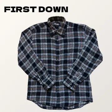 FIRST DOWN 긴팔 버튼 다운 셔츠 남성용 M 사이즈