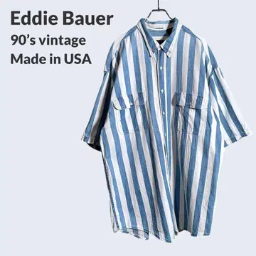 레어 90s Eddie Bauer 스트라이프 셔츠 USA제 에디바우어