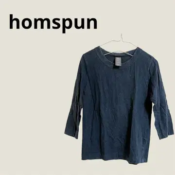 homspun 다크 네이비 오부 소매 T셔츠