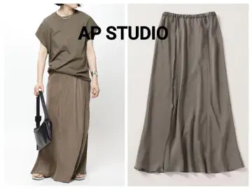 [ 새상품급 ] AP STUDIO 피브릴 큐프라 스커트 올리브