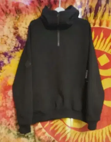 DUFFER 블랙 하이넥 후드티 L