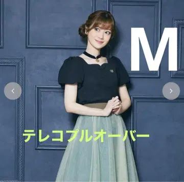 시마무라 치하루 디즈니 안나 골지 풀오버 반팔 퍼프 슬리브 M 블랙