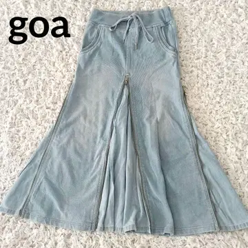 [레어] goa 라이트 블루 데님 기믹 파라슈트 카고 스커트