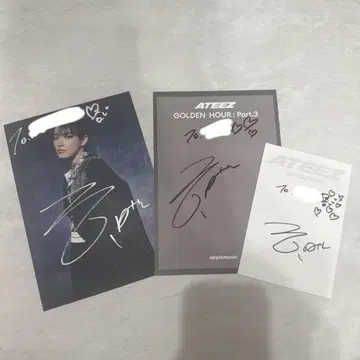 ATEEZ 홍중 친필 사인 3개 세트