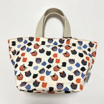 MAISON DE REEFUR 고양이 모티브 미니 토트백 아이보리
